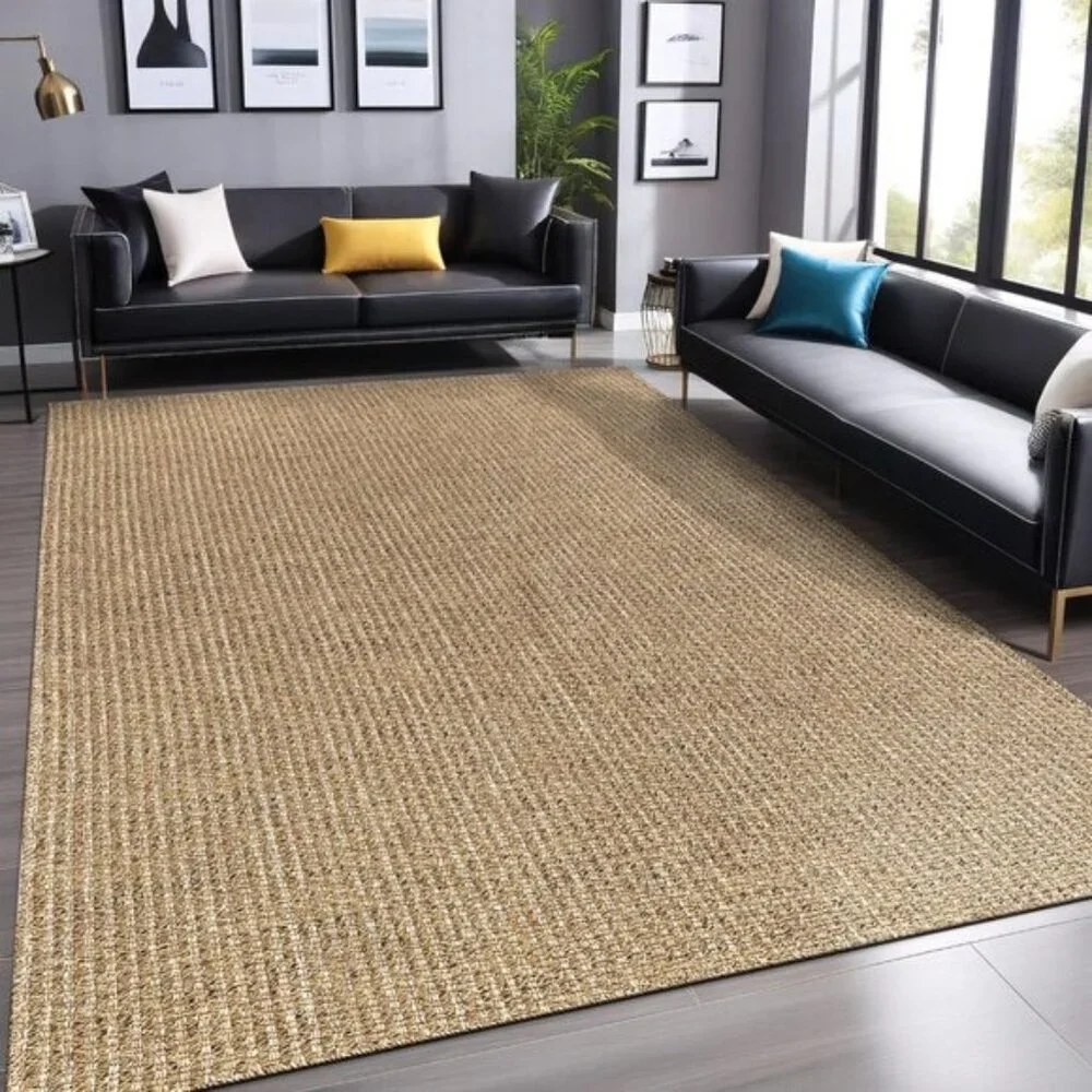 New 4x6 Natural Jute Rug, Washable Indoor Outdoor Boho Carpet for Home & Patio